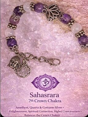 Sahasrara 7th Chakra Amethyst & Moonstone The Yogi Chakra Collection